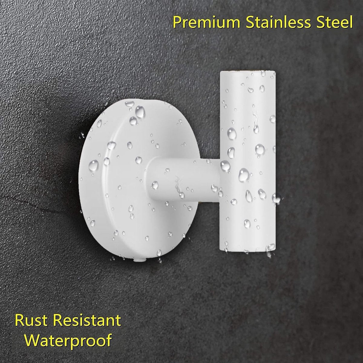 2 pieces - Towel hook - Hanging hooks - Hanging hooks - Bathroom towel hooks - Key hook - Clothes hook - Hat hook - Wall hooks - stainless steel hook - with screws - for bathroom, kitchen, garage, home, hotel, office - 5.5*6 cm - white