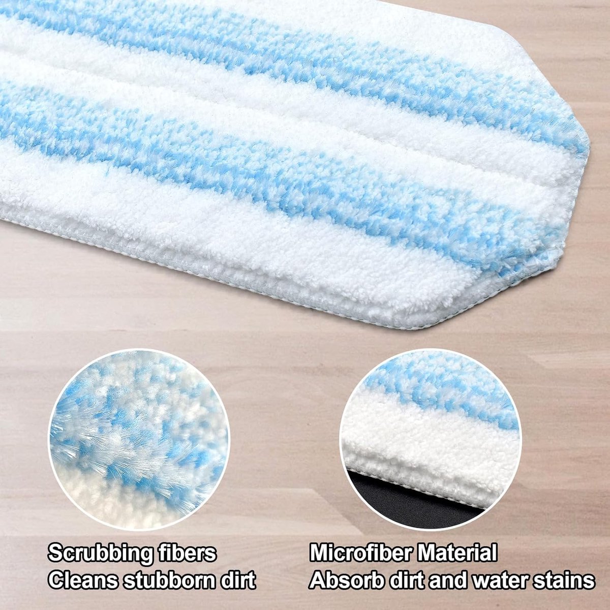 4 pack - Suitable for Vileda H2Pro Flatmop Replacement - Suitable for OCedar H2pro flatmop - For hard floors - mop head replacement - replacement microfiber mop heads - Machine washable - Reusable pad replacement - for deep cleaning