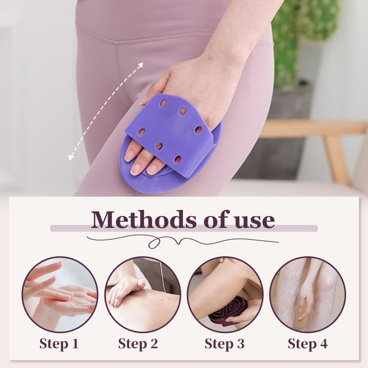 pieces - Massage Brush - Meridian Pressure Brush - Dry Brushing - Essential Oil Brush - Bath Brush - Body Scrub Bath Body Brush - SPA Massager - for Meridian Scalp Full Body Relaxation Massage, relieves muscle tension - Purple