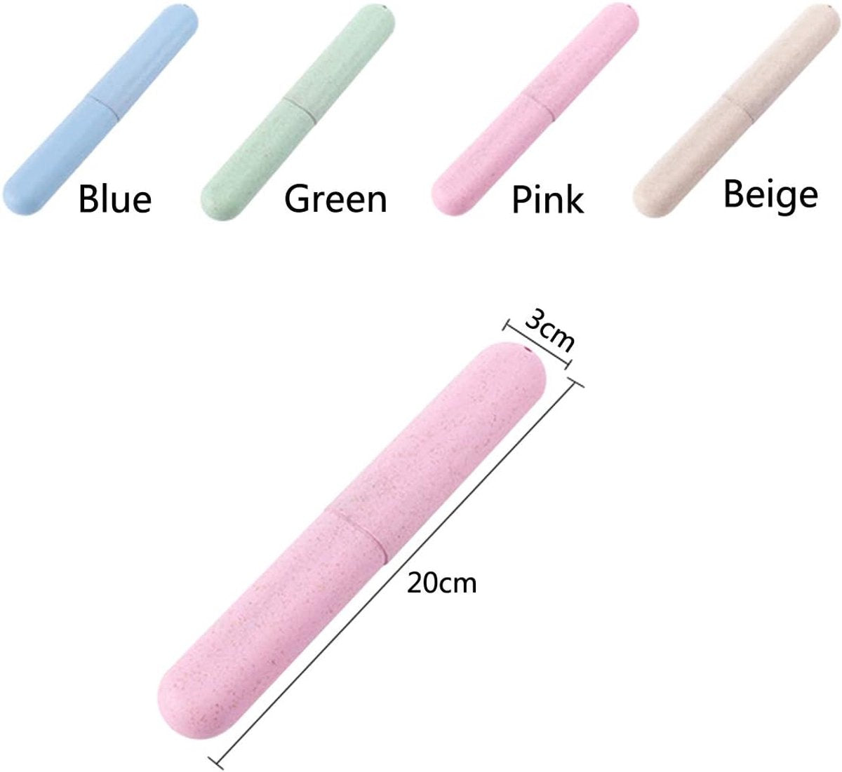 4 pieces - Toothbrush Case - Portable Toothbrush Box - Travel Toothbrush Box - Travel Toothbrush Bag - Toothbrushes Toothbrush Box - for travel, camping, school - blue, green, pink, beige