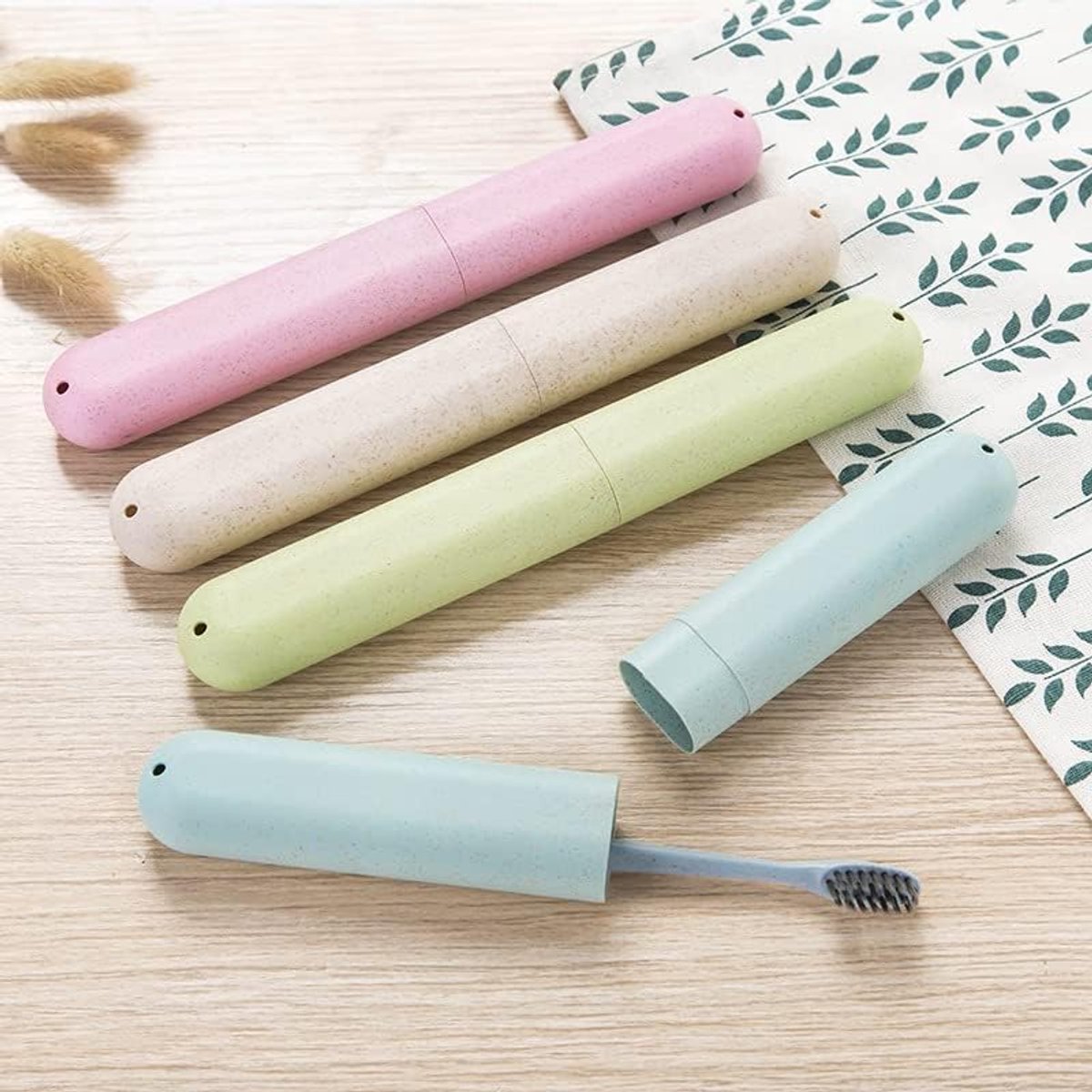 4 pieces - Toothbrush Case - Portable Toothbrush Box - Travel Toothbrush Box - Travel Toothbrush Bag - Toothbrushes Toothbrush Box - for travel, camping, school - blue, green, pink, beige
