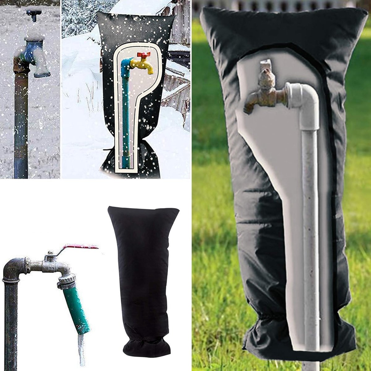 Frost Protection Cover - 51 × 20cm - Frost protection cover for tap - Tap Freeze Cover - Frost-free Outdoor Tap Protection Cover - Outdoor Tap Covers - Frost Protection - Outdoor Tap Cover - Frost Protection for Facade Taps - Frost Cover - Waterproof reus
