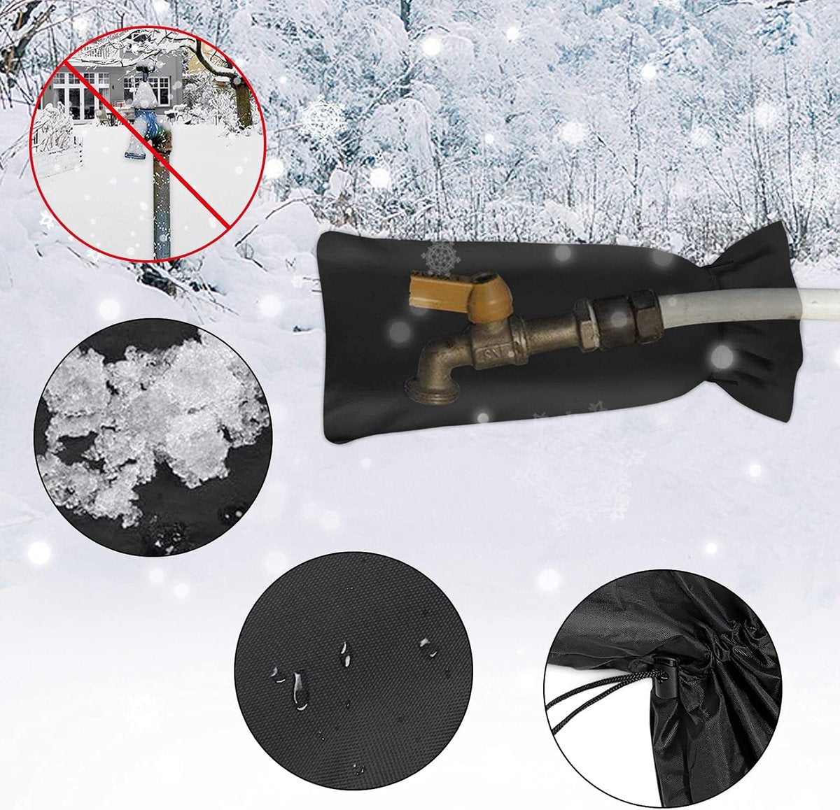 Frost Protection Cover - 51 × 20cm - Frost protection cover for tap - Tap Freeze Cover - Frost-free Outdoor Tap Protection Cover - Outdoor Tap Covers - Frost Protection - Outdoor Tap Cover - Frost Protection for Facade Taps - Frost Cover - Waterproof reus