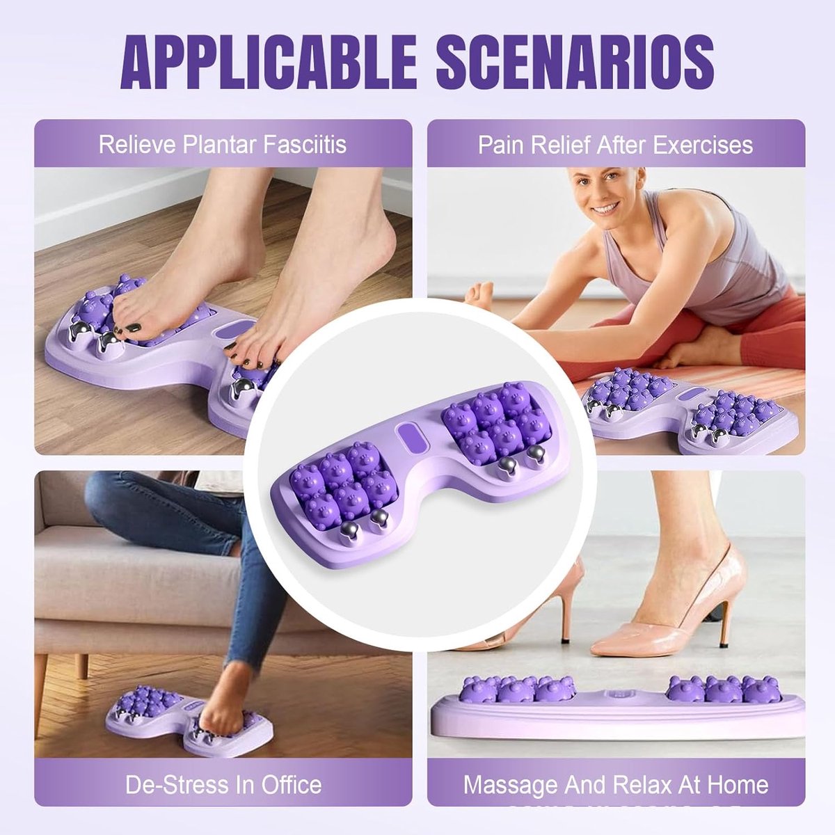 Foot massage device - Foot massage roller - Portable double foot massager roller - Massage ball - Foot massage - double foot massager roller for relieving plantar fasciitis pain and improving circulation, portable foot massager tool