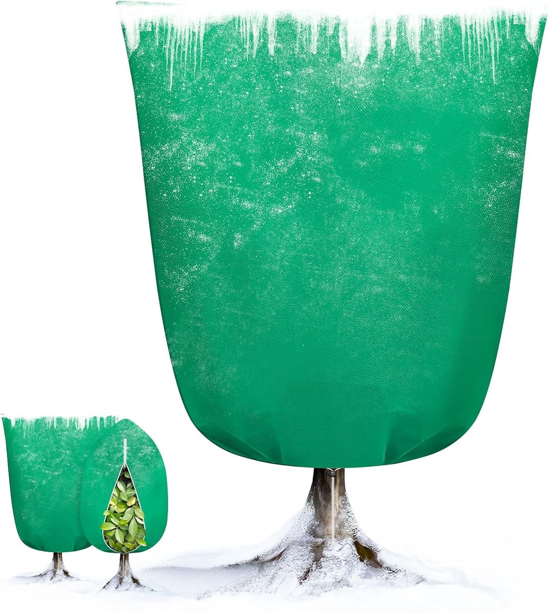 Plant cover - 1 piece - 140*200cm - Frost-resistant plant cover - Winter cover - Potted plant bag - Frost cloth - Plant frost cover - Winter protection bag for plants - Winter plant covers - with zipper and drawstring - for outdoor plants, potted fruit tr
