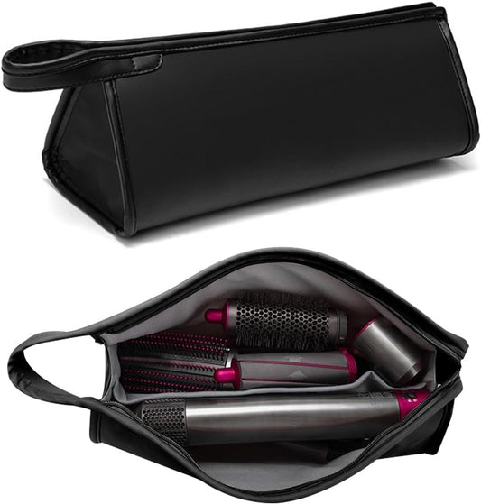 Suitable Travel Case - 1 piece - Organizer - Storage Bag - Travel Bag - Travel Pouch - PU Leather - Waterproof Hair Dryer Bag - Portable Hair Dryer Bag - For curling iron, comb, curling iron and hair dryer - Suitable for Dyson Supersonic and accessories -