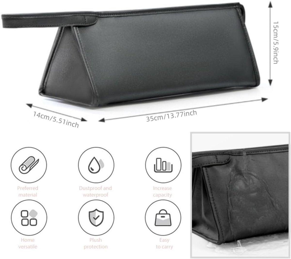 Suitable Travel Case - 1 piece - Organizer - Storage Bag - Travel Bag - Travel Pouch - PU Leather - Waterproof Hair Dryer Bag - Portable Hair Dryer Bag - For curling iron, comb, curling iron and hair dryer - Suitable for Dyson Supersonic and accessories -