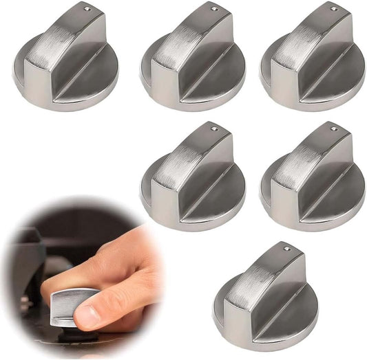 Oven Knobs - 6 Pieces Hob Knob - 6mm Knob Cover - Universal Knob Set for Gas Hob - Universal Gas Stove Hob Oven Knob Set - Knobs for Hob, Gas Stove and Oven - Precise Oven Temperature Control Knob