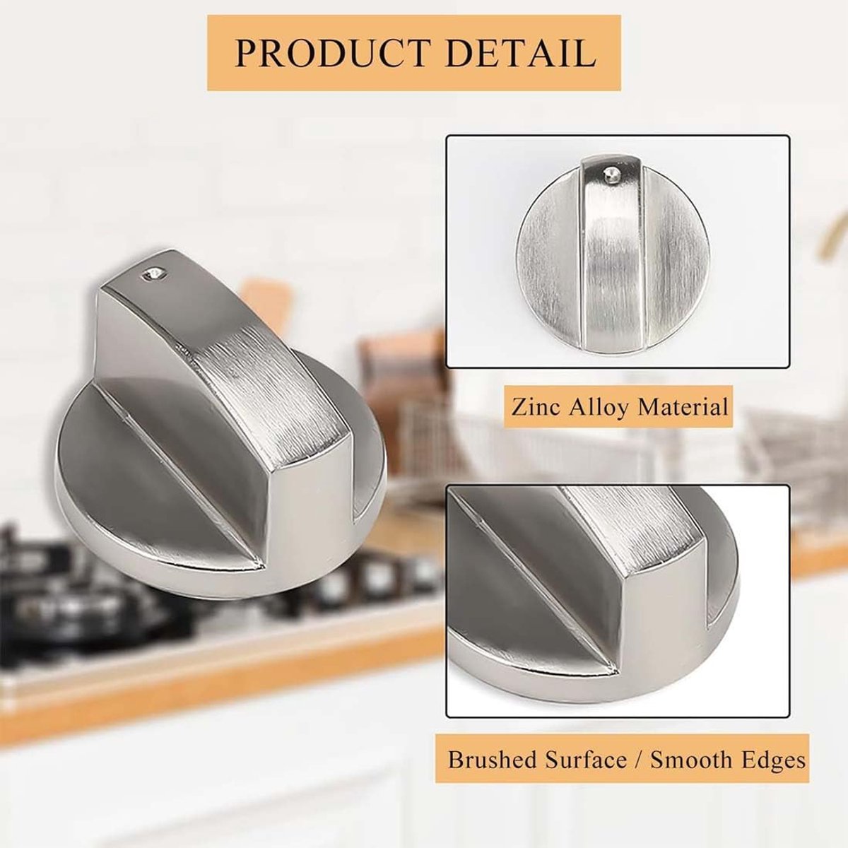 Oven Knobs - 6 Pieces Hob Knob - 6mm Knob Cover - Universal Knob Set for Gas Hob - Universal Gas Stove Hob Oven Knob Set - Knobs for Hob, Gas Stove and Oven - Precise Oven Temperature Control Knob
