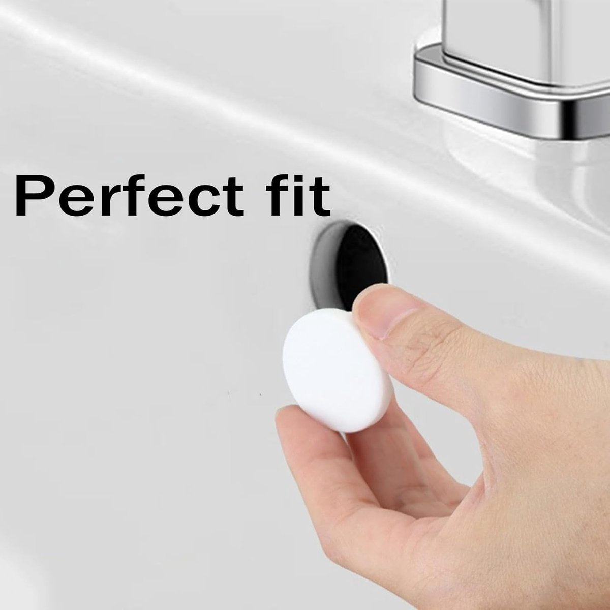 Washbasin Overflow Ring - 4 Pieces - Overflow Rings - Bathroom Overflow Ring - Sink Overflow - Drain Plug - Overflow Cover for Washbasin - Sink Overflow Ring - Round Hole Cover - Overflow Cover - For Sink, Washbasin and Kitchen