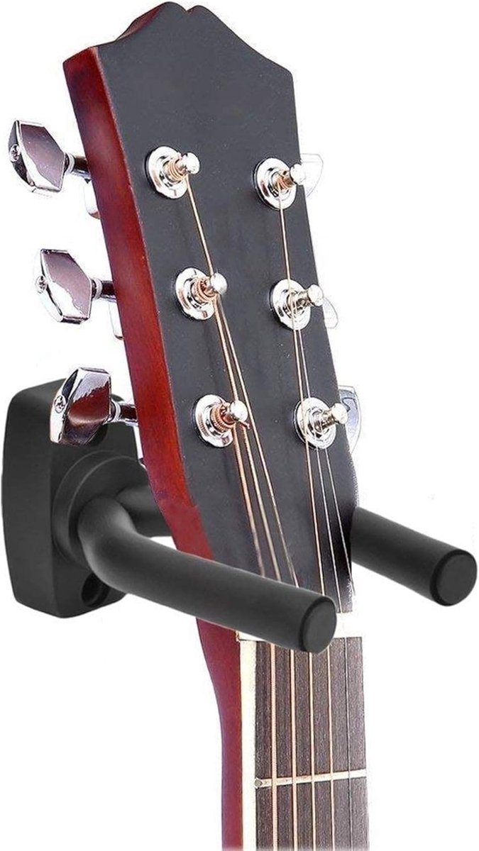 Guitar Wall Mount - 6 Pieces - Guitar Wall Holder - Guitar Stand - Guitar Hanger - Wall Bracket - Black Guitar Stand with Screws - Hook - Easy to Install - Adjustable - Suitable for All Sizes of Guitars, Bass, Mandolin, Banjo, Ukulele