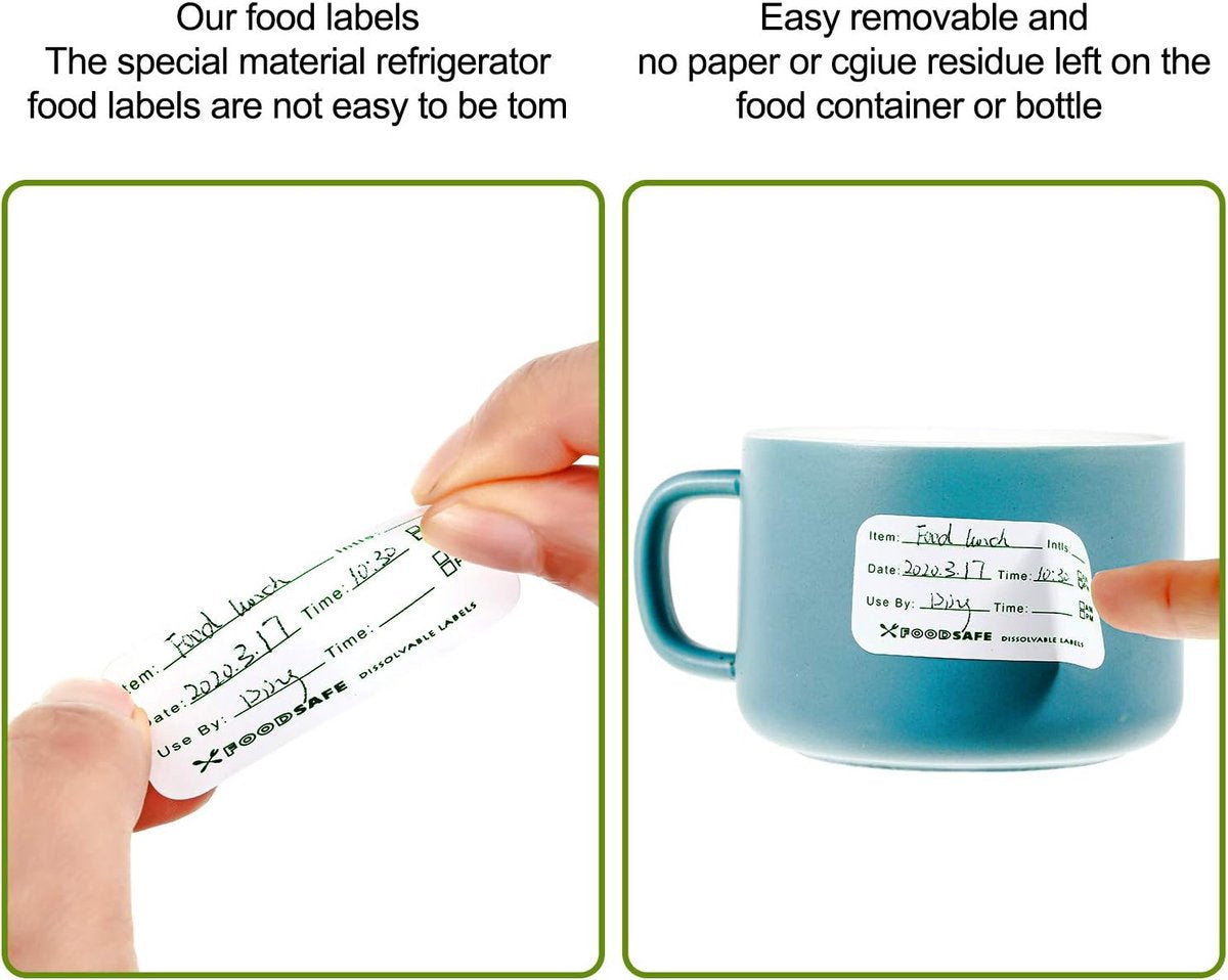 Freezer Labels Writable - 900 Pieces Freezer Stickers Writable - labels - food date labels - freezer stickers - removable freezer labels - Freezer Labels - Freezer Containers - Shelf life labels