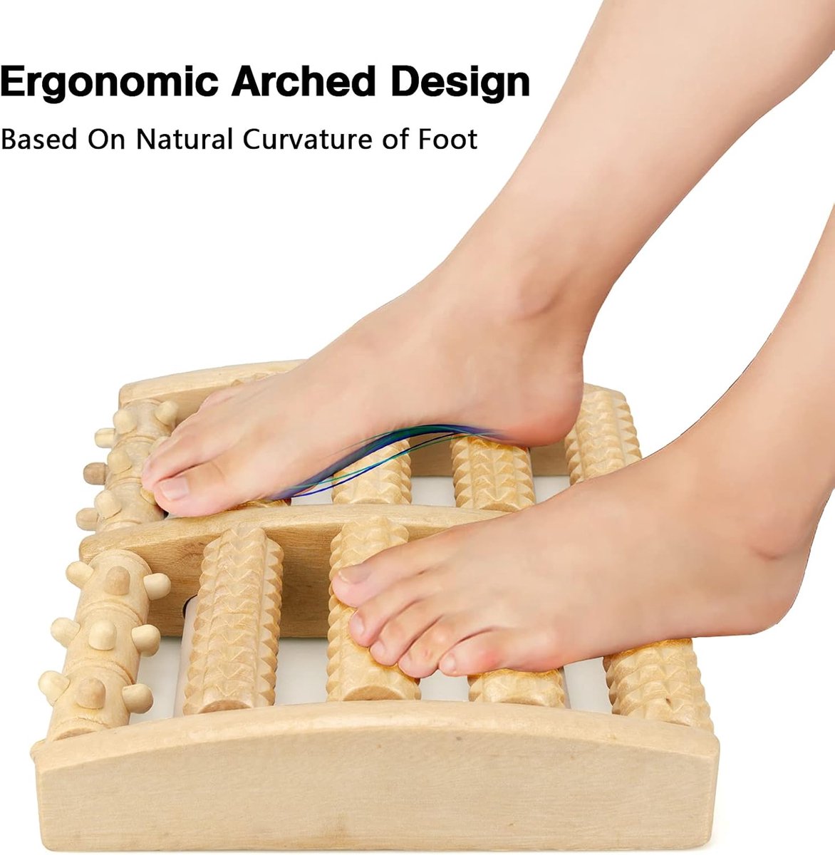 Foot Massager - Wooden Foot Massager - Foot Massager - Foot Massager Roller - Pain and Plantar Fasciitis, Massage Tools for Women and Men