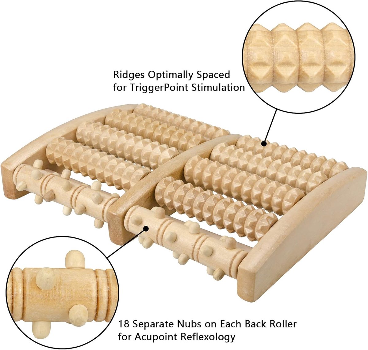 Foot Massager - Wooden Foot Massager - Foot Massager - Foot Massager Roller - Pain and Plantar Fasciitis, Massage Tools for Women and Men