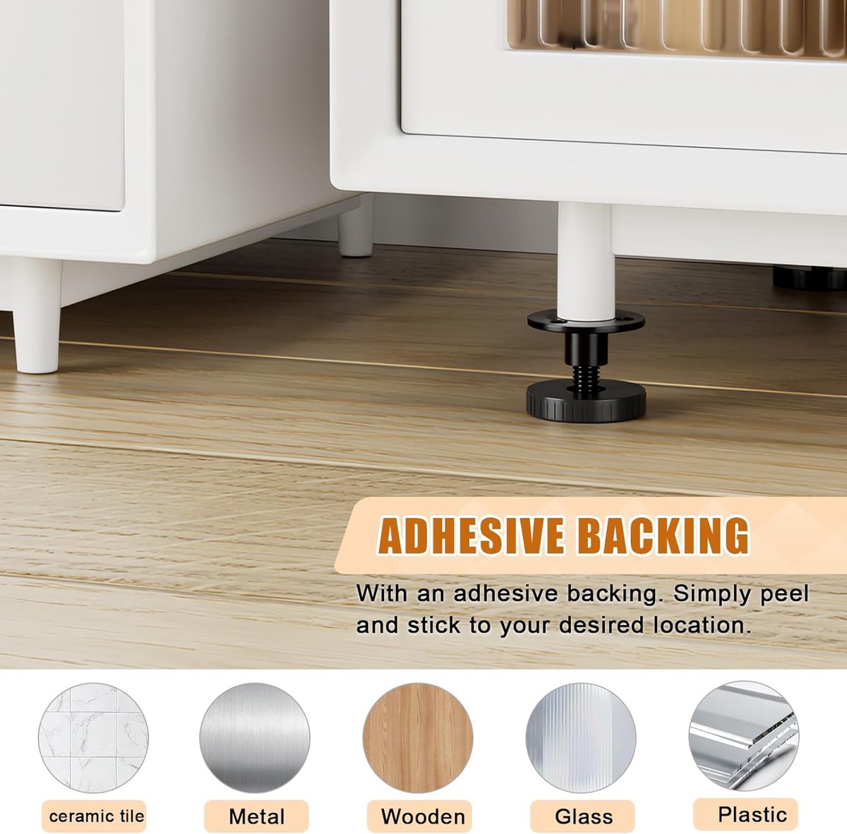 4 pieces - Headboard stoppers - Furniture legs - Bedside fixer - Headboard fixings - Adjustable - 27-40 mm - sofa support stoppers - Anti-sway wall protection - Bed stopper - Furniture protector - floor protectors - Reduces noise - black