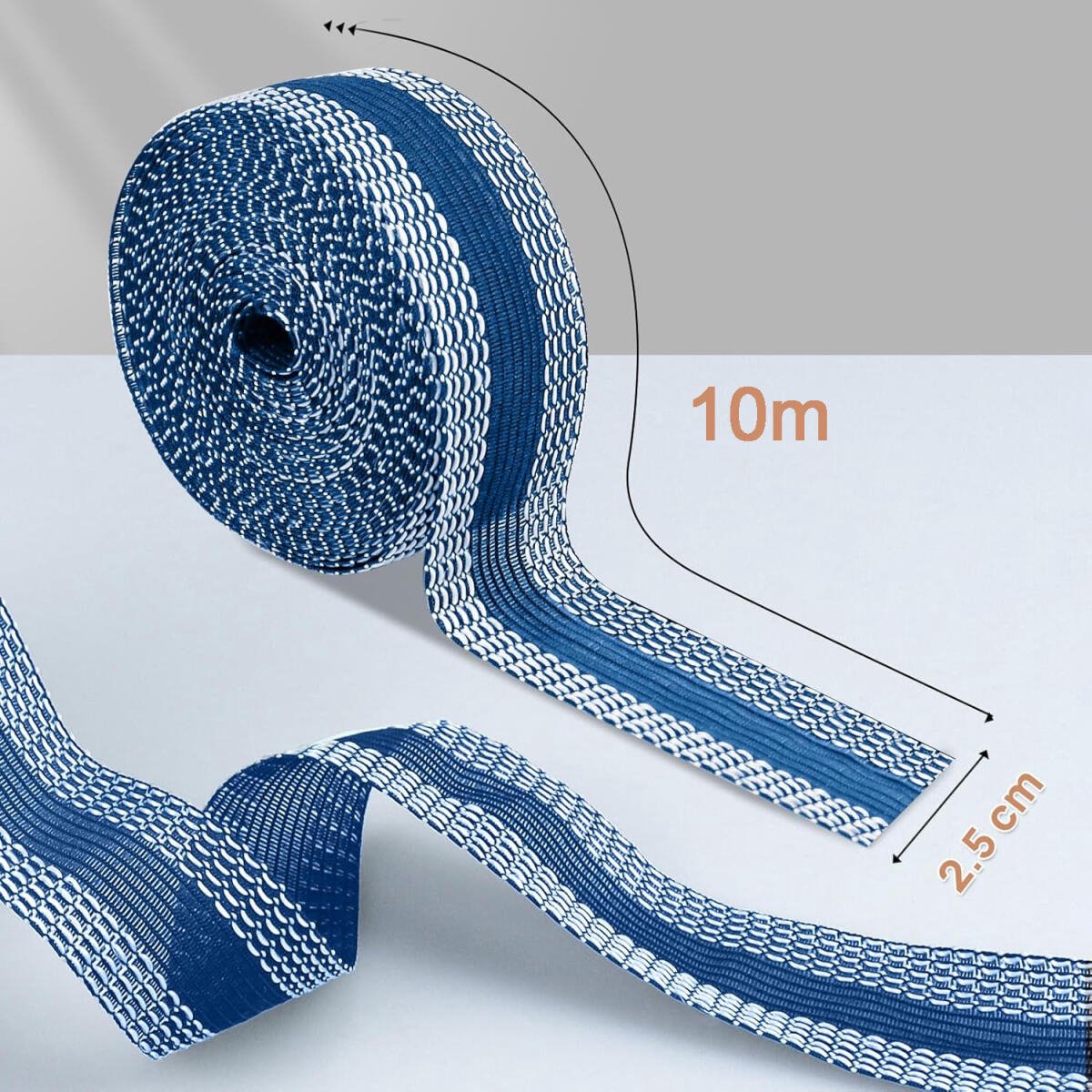 Iron-on tape - 10 m*2.5 cm - Hemming tape - Hemming tape for trousers - Curtain tape - pleating tape - iron-on hem tape - self-adhesive tape without sewing - for hemming - washable repair tape - for jeans, suit trousers, waistband - blue