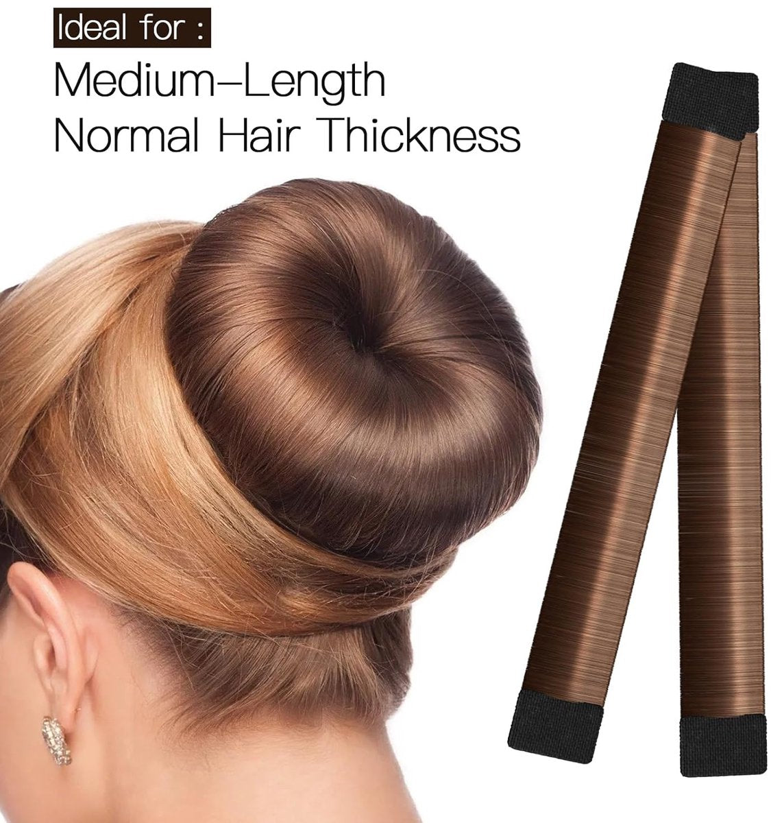 4-piece bun maker - Magic hairband - For children and women - DIY styler - Easily create a ballerina hairstyle - Create a perfect bun - Hairband - Bun - Bun maker for long hair - Four different colors