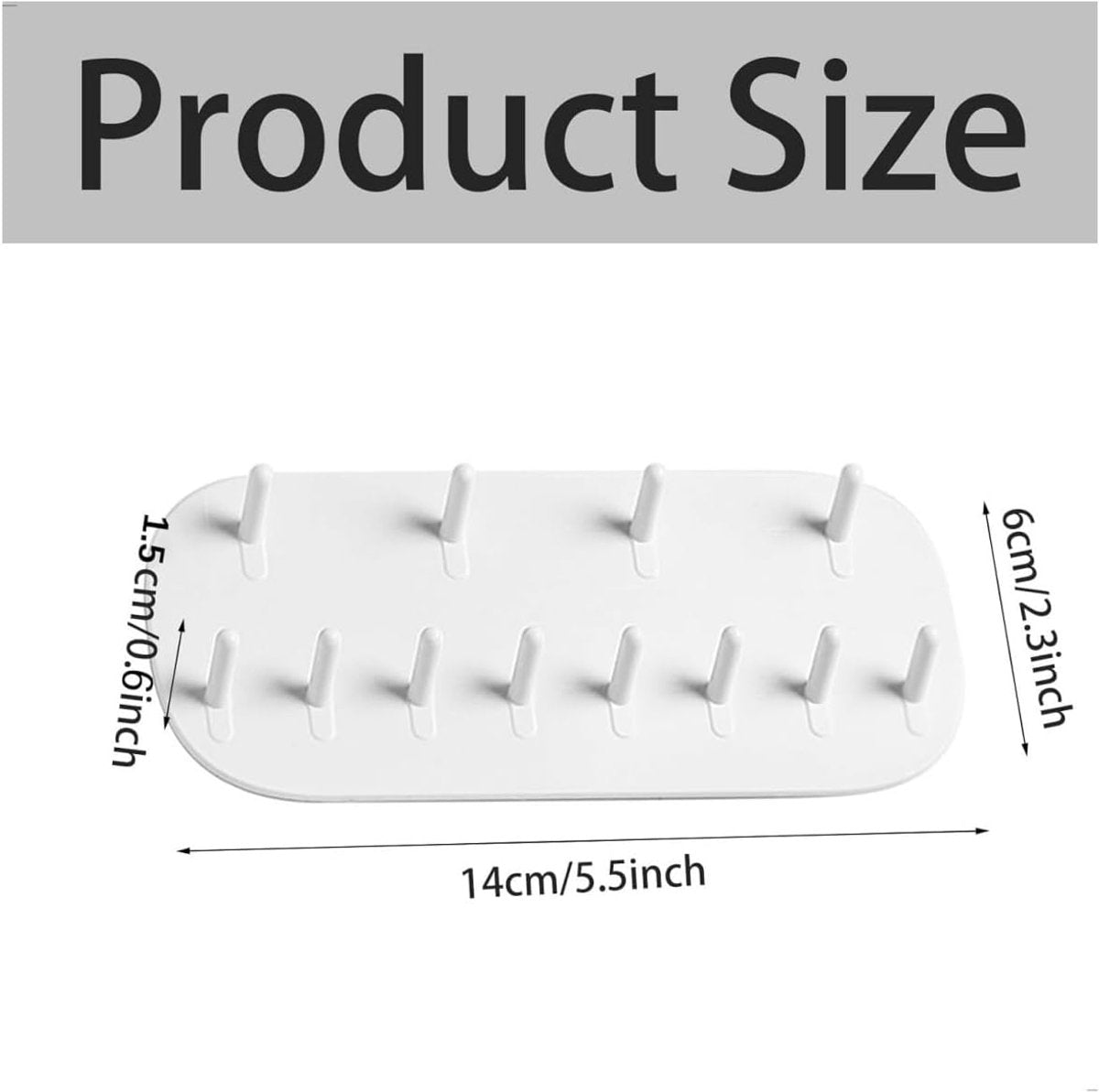 2 pieces - Jewelry stands - Jewelry display stand - Earring rack - Necklace holder organizer - wall jewelry organizers - Jewelry hooks - Necklace hook - Shelves - Display rack - for earrings, necklaces, bracelets, gift idea - 14*6*2 cm - white