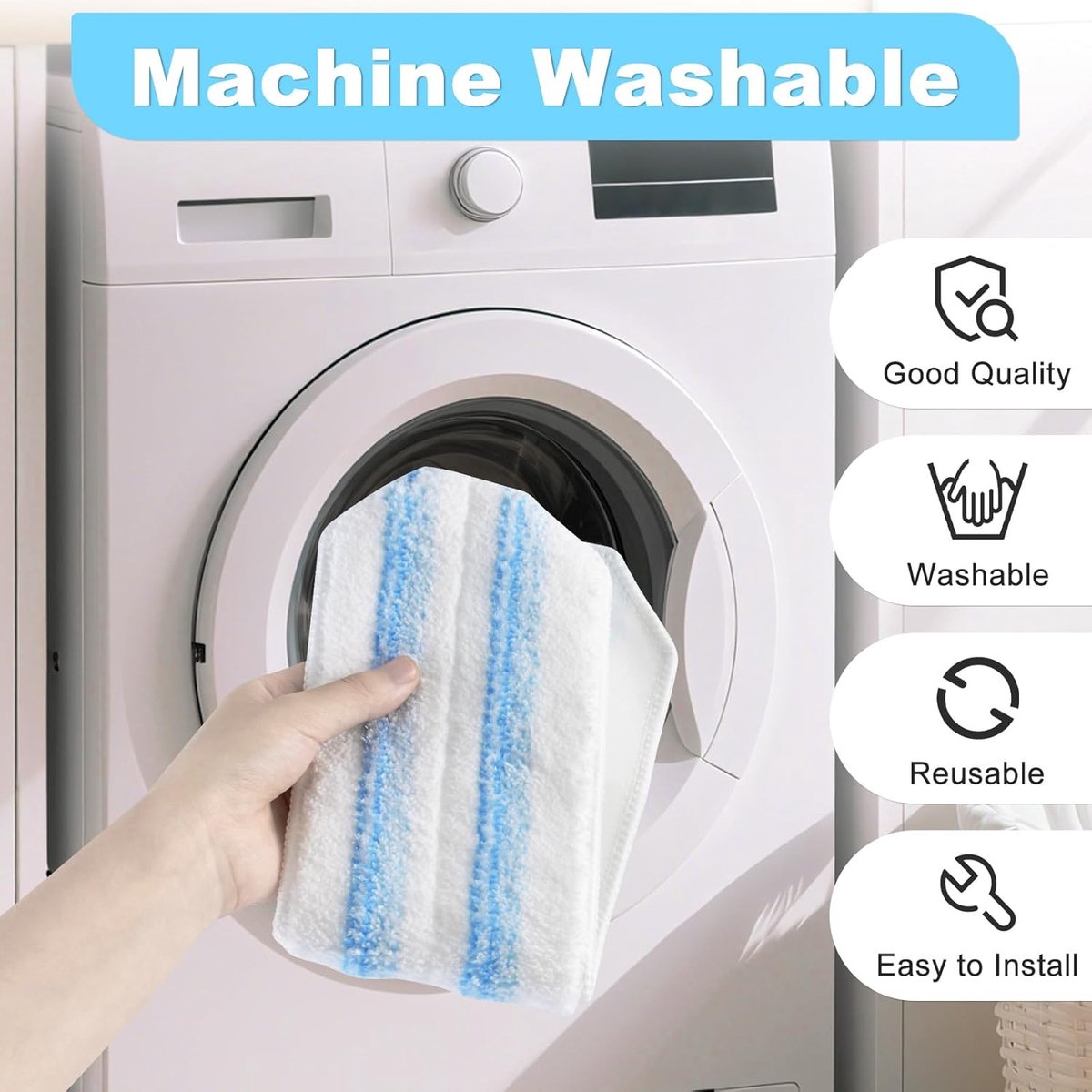 3 pack - Suitable for Vileda H2Pro Flatmop Replacement - Suitable for OCedar H2pro flatmop - For hard floors - mop head replacement - replacement microfiber mop heads - Machine washable - Reusable pad replacement - for deep cleaning