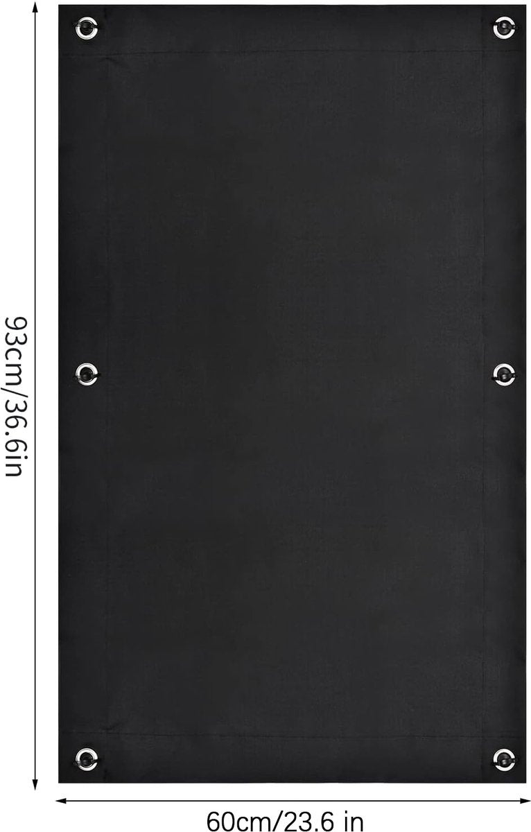 60*93 cm - Blackout curtain - Drill-free blackout curtain - portable blackout curtain - with 7 suction cups - blackout sun protection - thermally insulated - roller blind - for skylight, bedroom, garden, car - black