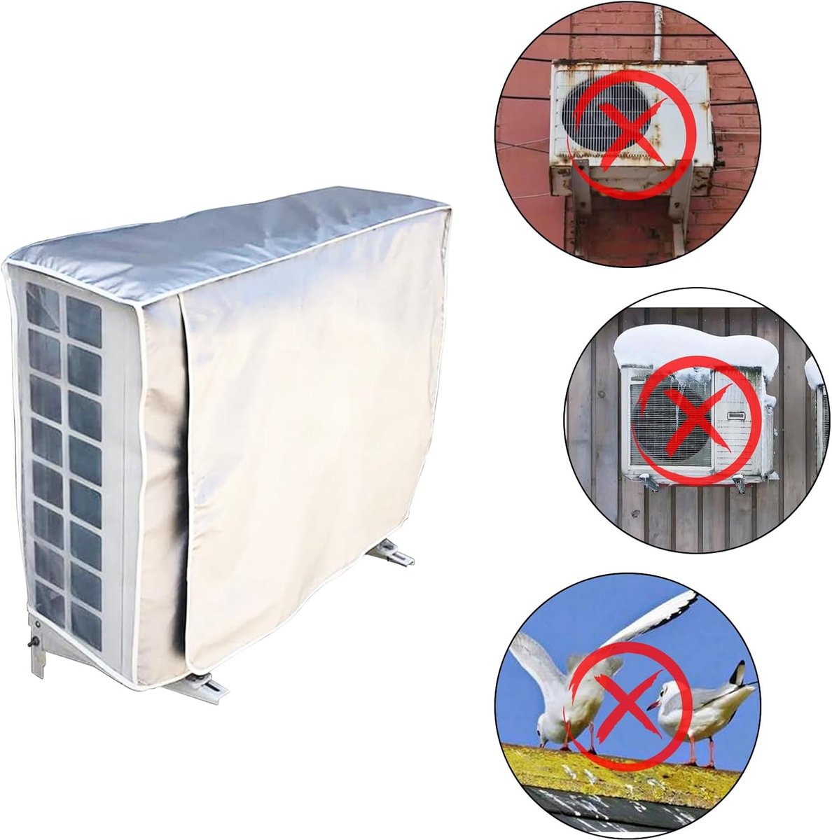 Air Conditioner Cover - Air Conditioner Cover Outdoor Unit - Outdoor Winter Cover - Dustproof - Frost-Resistant - Air Conditioning Covers - Air Conditioner Cover - Durable and Waterproof - Air Conditioner Protective Cover - Universal Air Conditioner Prote