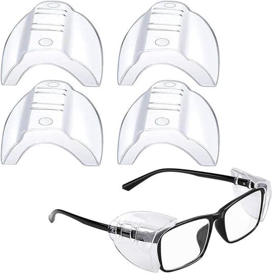 2 pairs - side protection for glasses - side shields - side shields for safety glasses - universal side shield safety glasses - eyewear accessories - for small and medium-sized glasses - eyewear protection for work, sports, leisure - transparent
