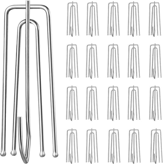 40 pieces - Curtain hook - curtain hooks for curtains - curtain pins - curtain hooks for pleated curtains - stainless steel pleated curtain hooks - window decoration accessories - curtain accessories - silver - 2.5*7 cm