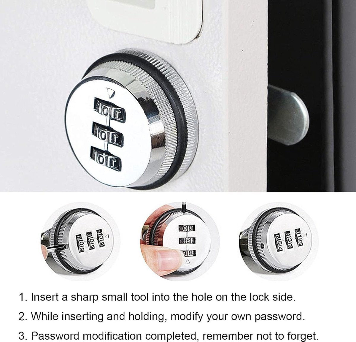 pieces - Combination lock - 62*38 mm - Suitable for panel thicknesses of 15-25 mm - Cabinet locks - Drawer locks - secure drawer mailbox cabinet code lock - for cabinet drawer mailbox - silver