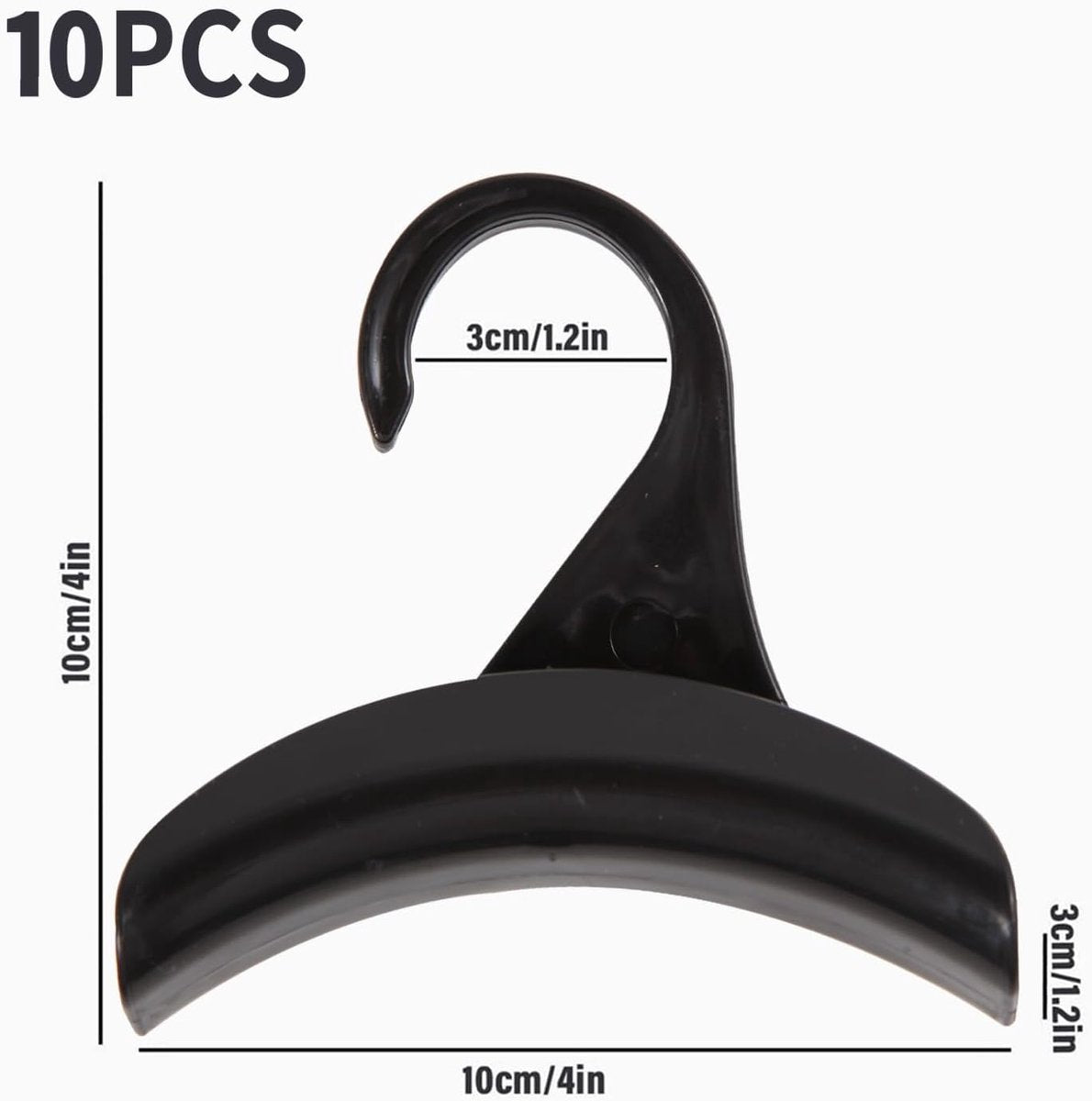 10 pieces - Bag hanger - Bag Hooks - handbag hanger hooks - bag hangers - handbag hangers - clothes hanger - closet bag hangers - for handbags, clothes racks, wallets, wardrobe, handbags, scarves and ties - 10*10*3cm - black