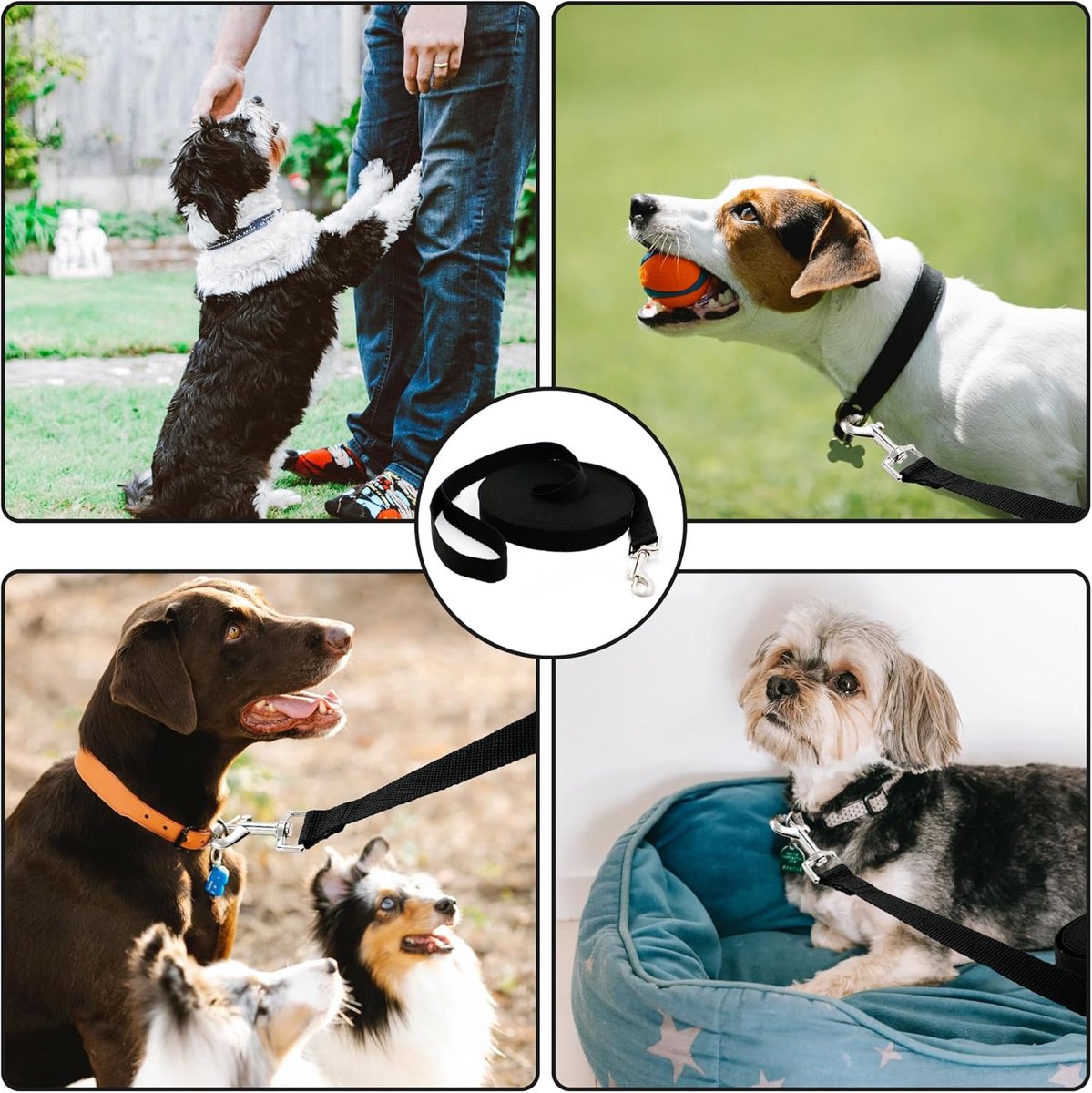 20m*2cm - Dog Leash - Dog Training Leash - Pet Leash - Waterproof - With wrist strap and 360° carabiner - long leash - leash - robust - Pet Supplies - for medium and large dogs - for obedience training - black