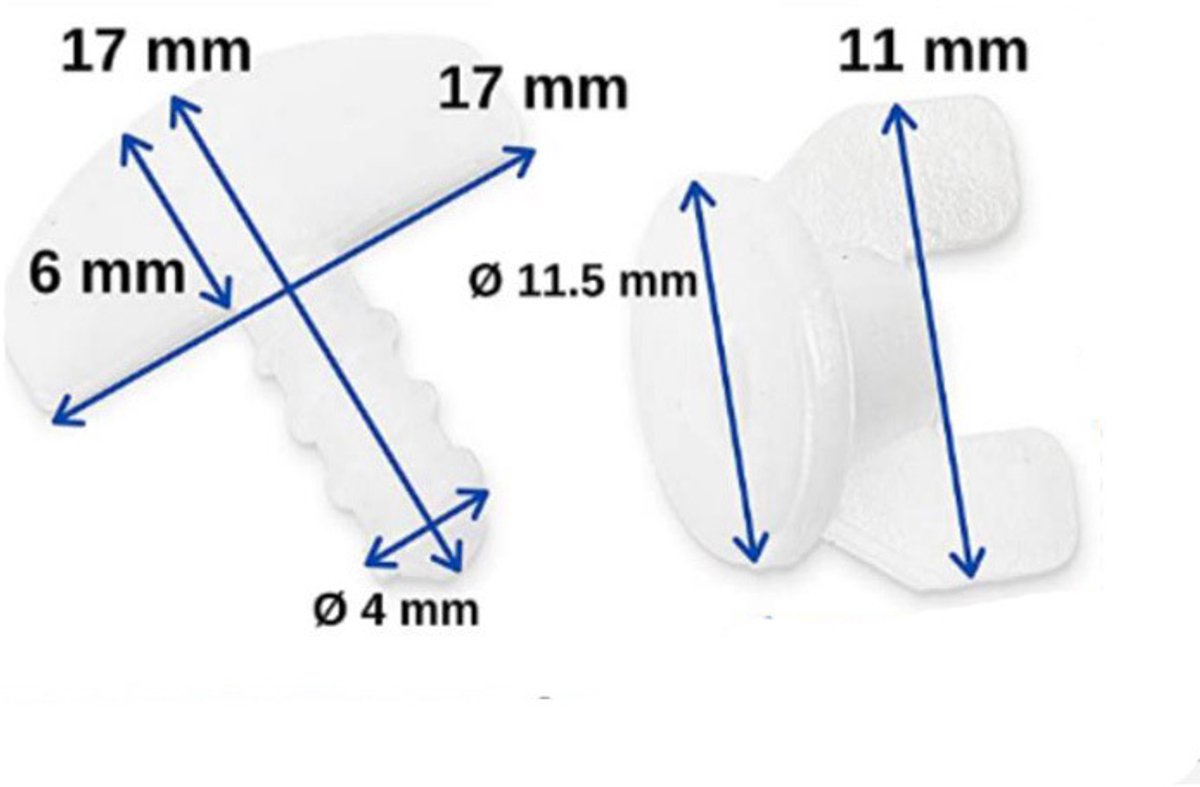 20 pieces - Curtain Rail Plugs - plastic curtain rail plugs - curtain locks - sliding rails - accessories for replacing curtains - curtain rail end lock - curtain stoppers for rail systems - 17*17*17 mm - white