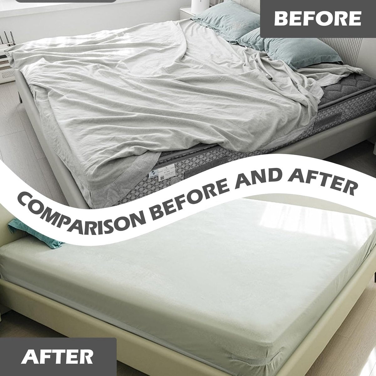 4 pieces - Sheet holder - Bed sheet holder - Duvet clips - Sheet clamps - with fastening strips - removable fitted sheet corner holders - bed clips - corner holders for covers - for mattress protectors, bedding, blankets - 15*12*8.5 cm - white