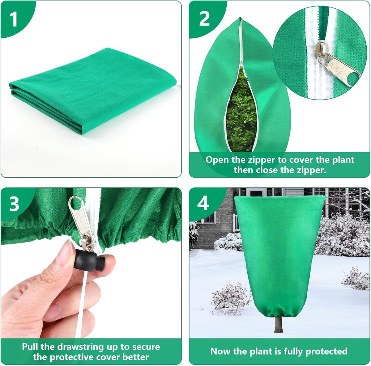 Plant Cover - 1 piece - 240*200cm - Frost Protection Plant Cover - Winter Cover - Potted Plant Bag - Frost Cloth - Plant Frost Cover - Winter Protection Bag for Plants - Winter Plant Covers - with zipper and drawstring - for outdoor plants, potted fruit t