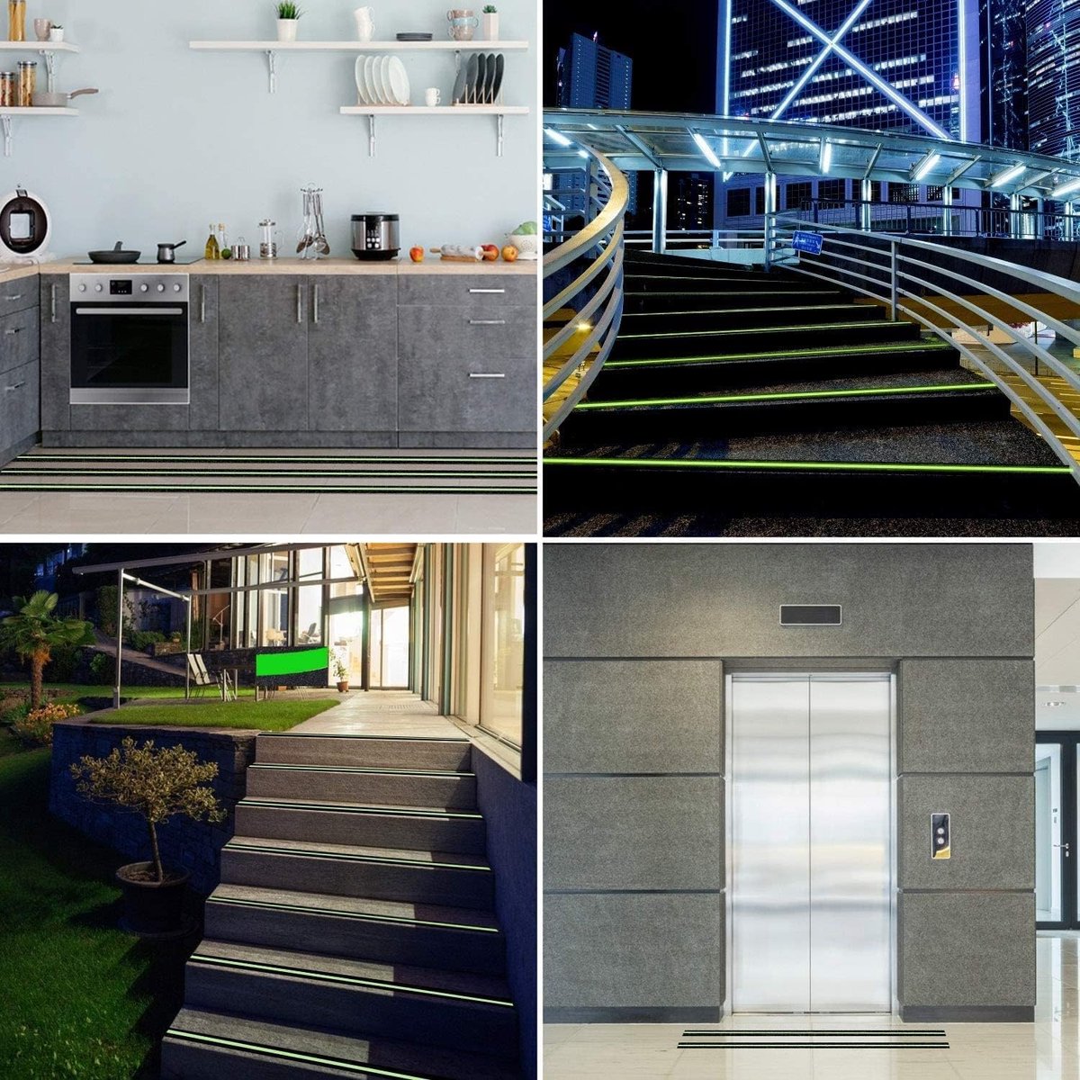 Roll Anti-slip adhesive tape - Stair tape - with glow-in-the-dark light film - Anti-slip Griptape - Glowing in the Dark - safety tape for stairs, ladders, slippery floors, indoors and outdoors - Safety tape - 5 m x 5 cm