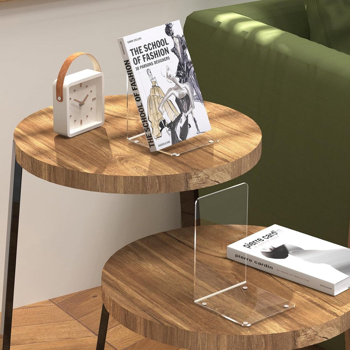 4 Pieces Bookends - bookends - Transparent Book Stand - Book Holder - Shelf Organizer - Book Support - Bookshelf - Magazine Holder Book Support - Reading Tray - Magazine Rack - for library, office, school - Transparent