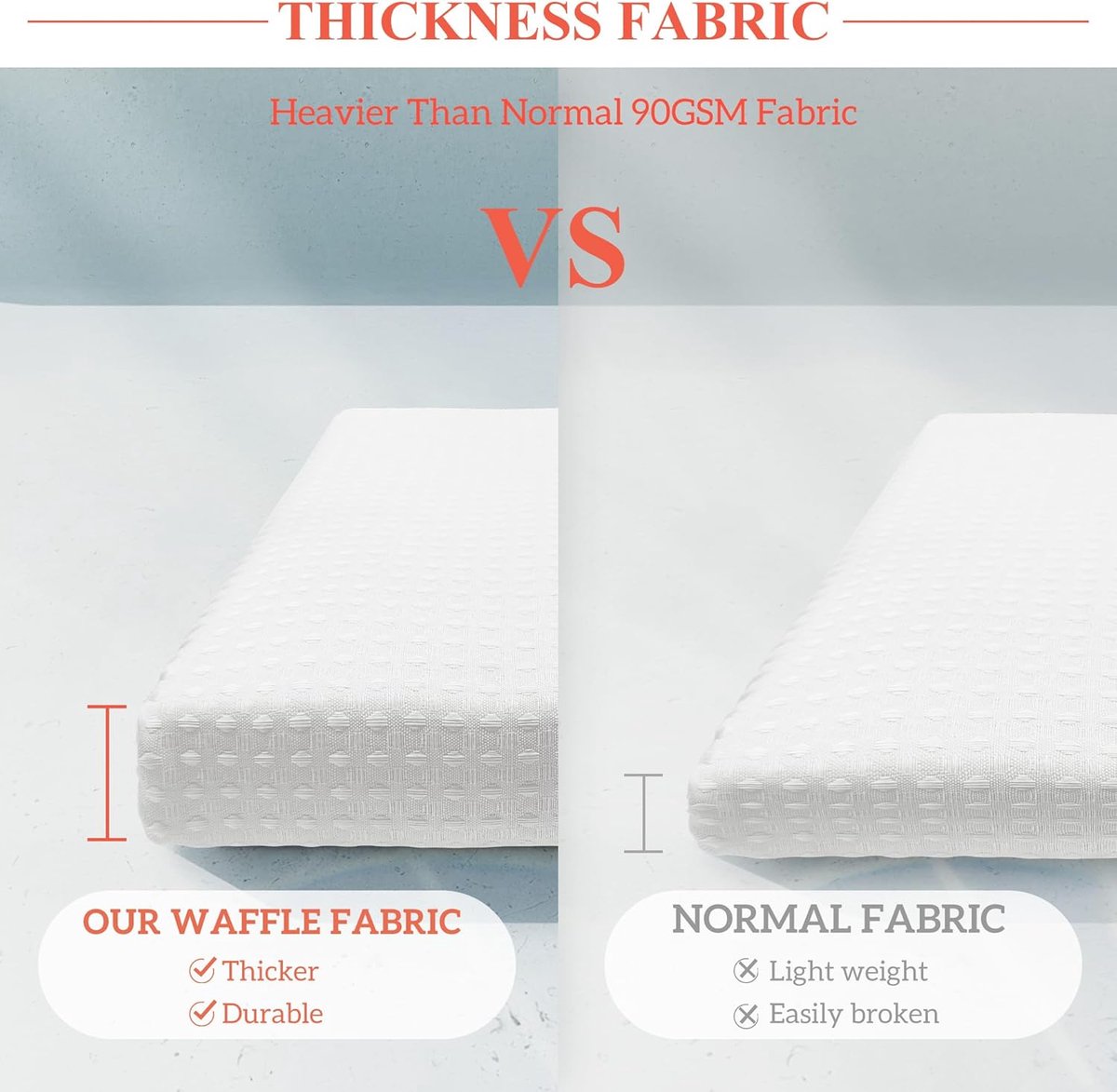 Waffle Weave Shower Curtain - Shower Curtain - Window Curtain - Fabric shower curtain for bathroom - Raised fabric - Waterproof - Washable - Suitable for bathroom, bedroom - White - 150 × 180 CM