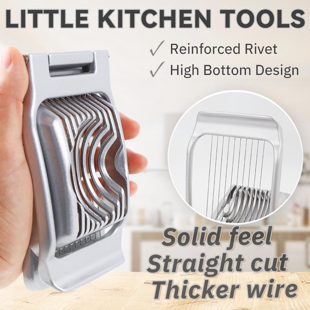 Aluminum Alloy Egg Slicer - Egg Slicer - Hard-Boiled Egg Slicer - Mushroom Slicer - Professional Egg Slicer - Multifunctional Egg Slicer - Round and Oval Slice Egg Slicer - For slicing eggs, bananas, and strawberries - Silver