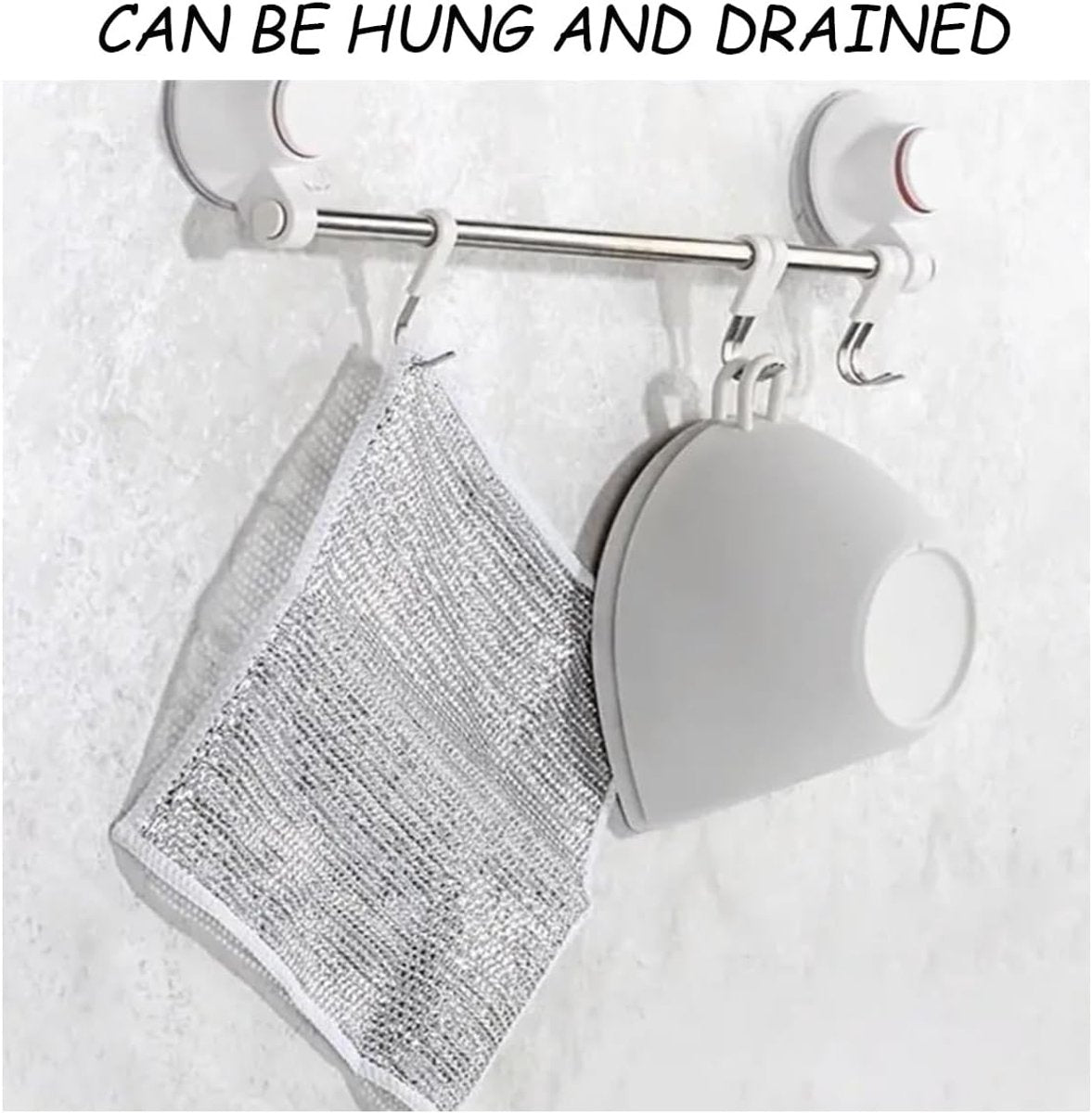 10 pieces - 20*20 cm - Multifunctional wire dishcloth - Dishcloth - double-layered - Cleaning cloth - for wet and dry dishes - scratch-free wire dishcloth - wire scrubbing cloths - for dishes - time-saving kitchen towels and cleaning cloths