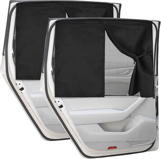 2 pieces - 71*47 cm - car sunshades - universal magnetic car sunshades - for windows - double-layer car sunshade covers - blackout car curtains - for privacy - blocking UV radiation and heat - with 10 magnets - black
