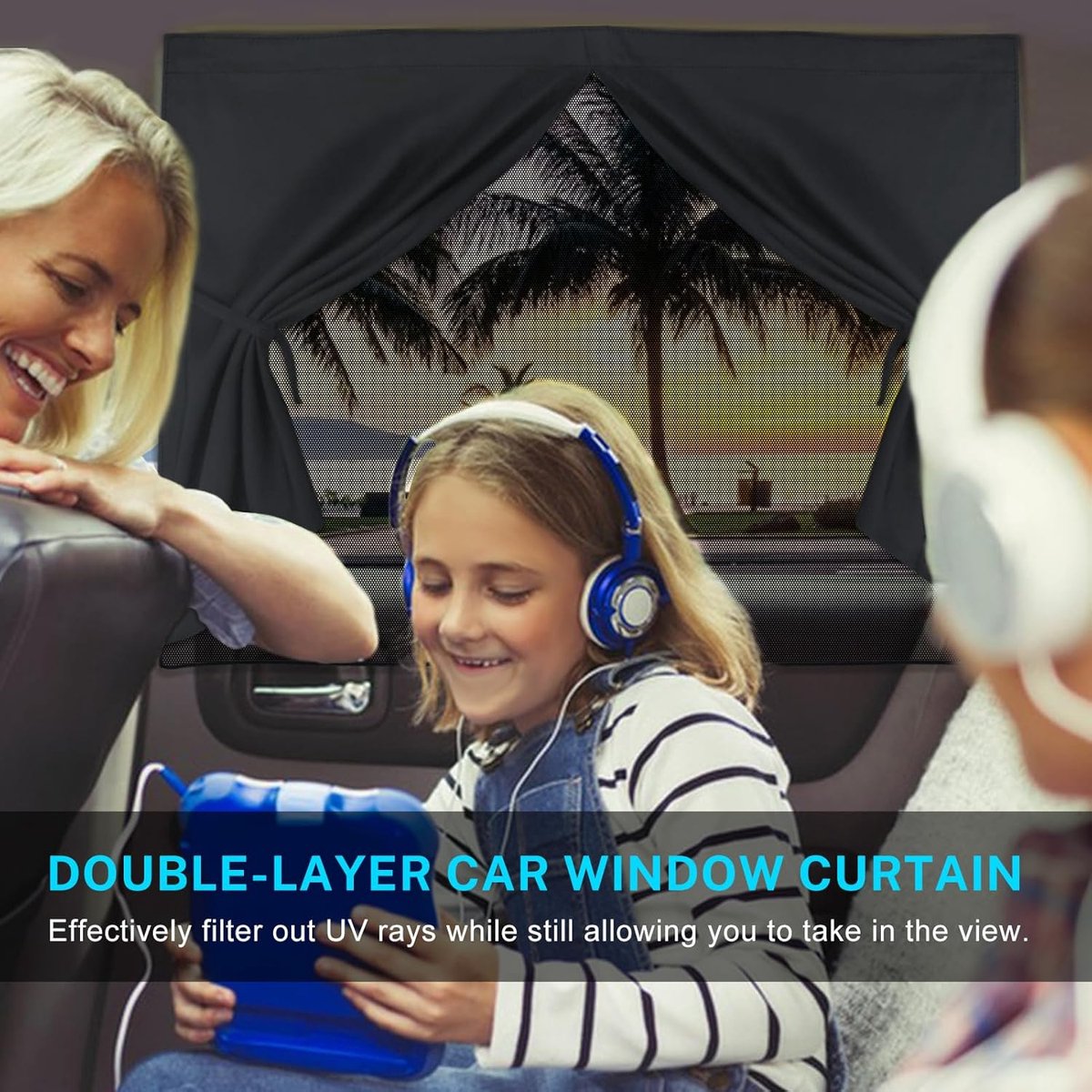 2 pieces - 71*47 cm - car sunshades - universal magnetic car sunshades - for windows - double-layer car sunshade covers - blackout car curtains - for privacy - blocking UV radiation and heat - with 10 magnets - black