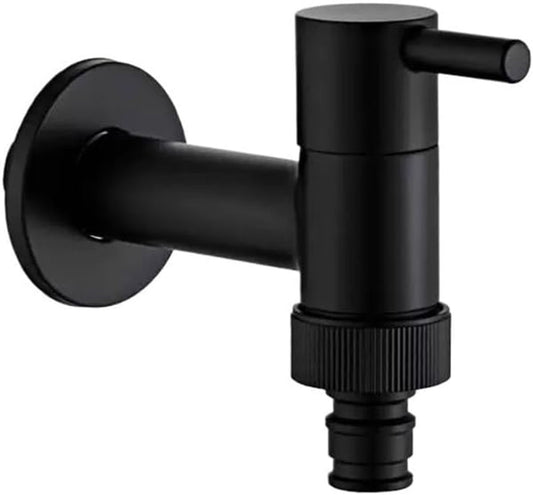 Wall-mounted tap - Material black copper - Wall mounting - Bathroom corner tap - Washing machine tap - Outdoor garden tap - Bathtub - Toilet - Mop - Swimming pool tap - Suitable for bathroom, toilet