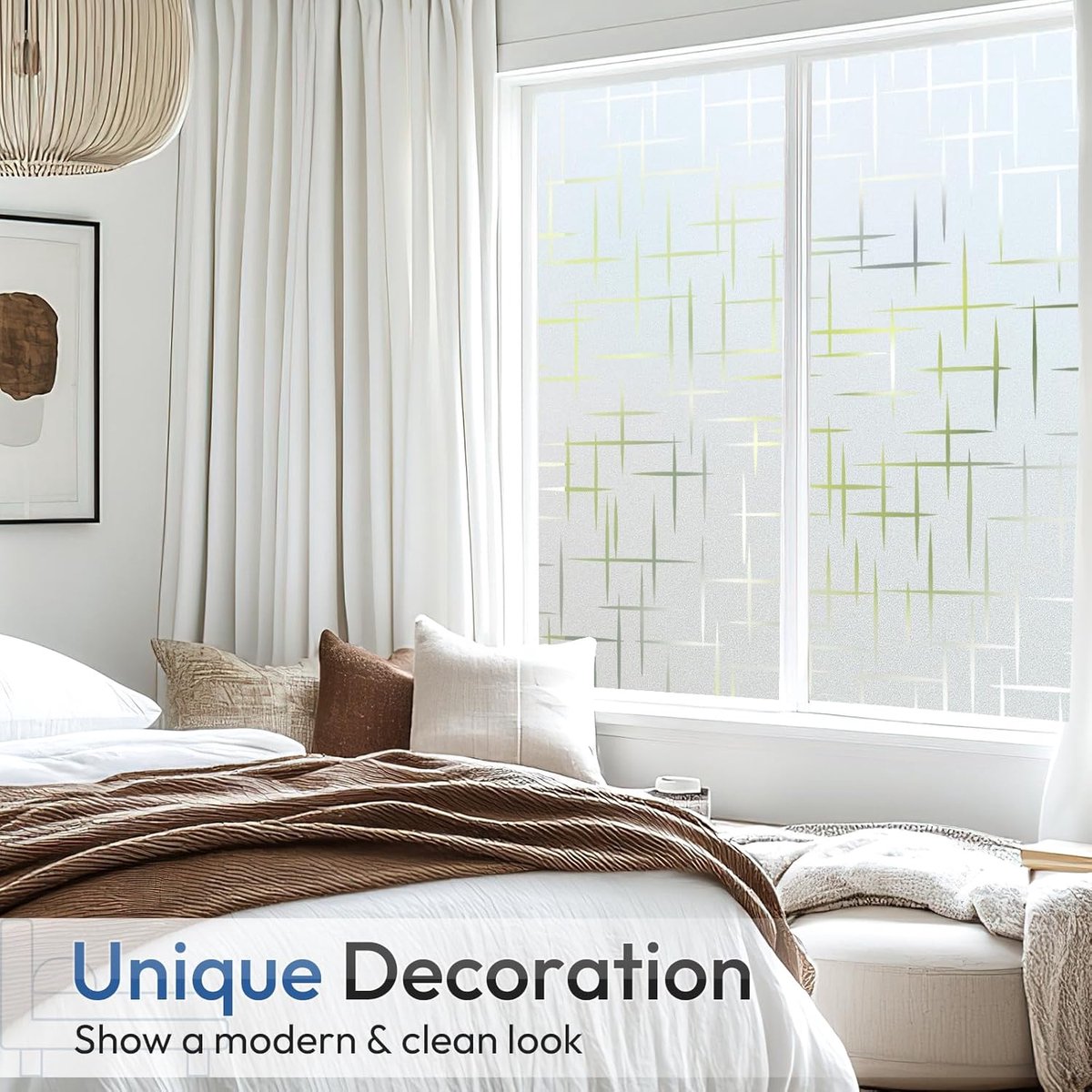 Window film - 45x200cm - anti-glare window film - Window privacy film - static window film - frosted glass decorative static sticker - Sun protection and Insulating - Self-adhesive - window film - Frosted glass