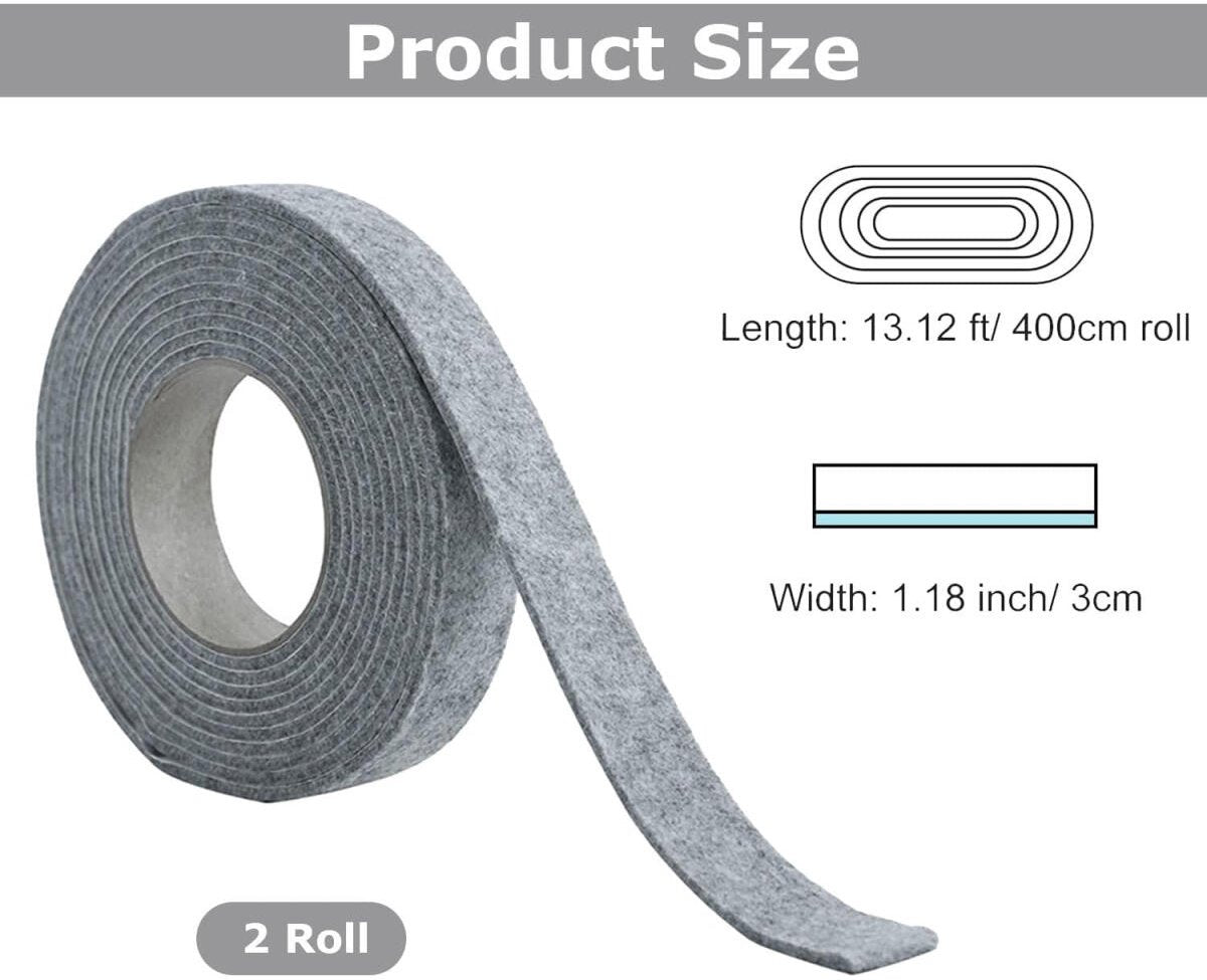 2 rolls - Moisture-proof strips for windows - 3cm*4m - Absorbing condensation strips for window felt - Absorbing stickers - Self-adhesive strip - Anti-condensation felt pads - Anti-condensation strip for windows - Window glass Water-absorbing Sticke - Moi