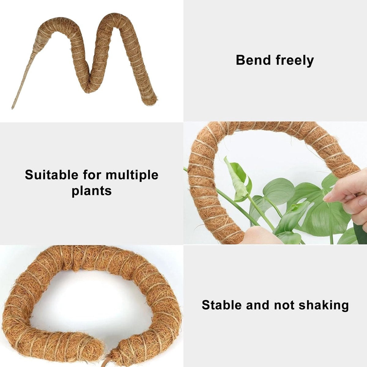 2 pieces - 60cm - Plant supports - Foldable plant support - Climbing plant stake - Monstera Stakes - Plant Stakes - for growing Monstera and other climbing plants - for supporting and guiding plant growth - brown