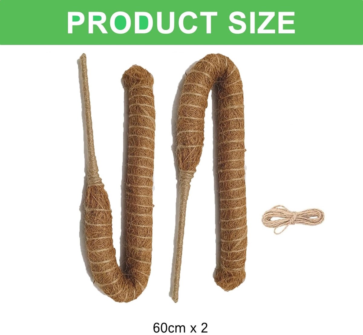 2 pieces - 60cm - Plant supports - Foldable plant support - Climbing plant stake - Monstera Stakes - Plant Stakes - for growing Monstera and other climbing plants - for supporting and guiding plant growth - brown