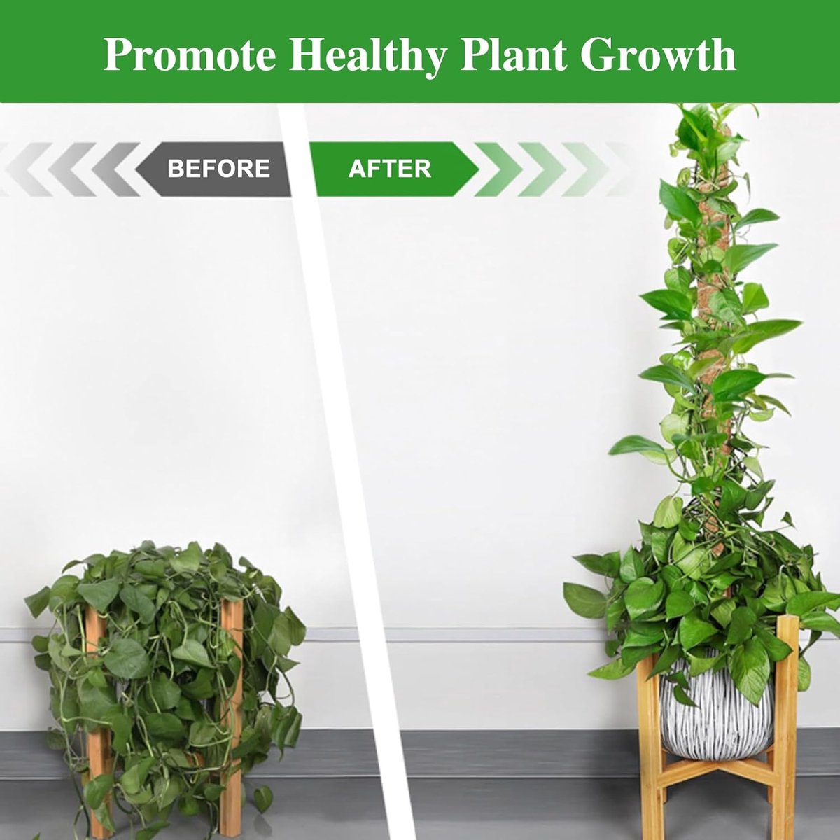 2 pieces - 60cm - Plant supports - Foldable plant support - Climbing plant stake - Monstera Stakes - Plant Stakes - for growing Monstera and other climbing plants - for supporting and guiding plant growth - brown