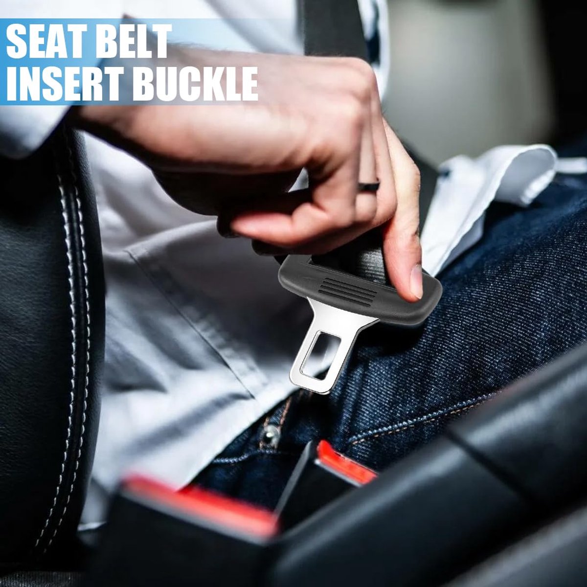 4 pieces - Seatbelt Alarm Stopper - Car Seatbelt Clip - Car Seatbelt Alarm Stopper - Alarm Stopper - Seatbelt Stop - Seatbelt Buckle - Car Seatbelt Clip - car accessories - 2.1*7 cm - black