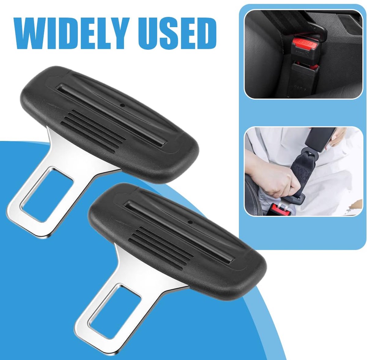 4 pieces - Seatbelt Alarm Stopper - Car Seatbelt Clip - Car Seatbelt Alarm Stopper - Alarm Stopper - Seatbelt Stop - Seatbelt Buckle - Car Seatbelt Clip - car accessories - 2.1*7 cm - black