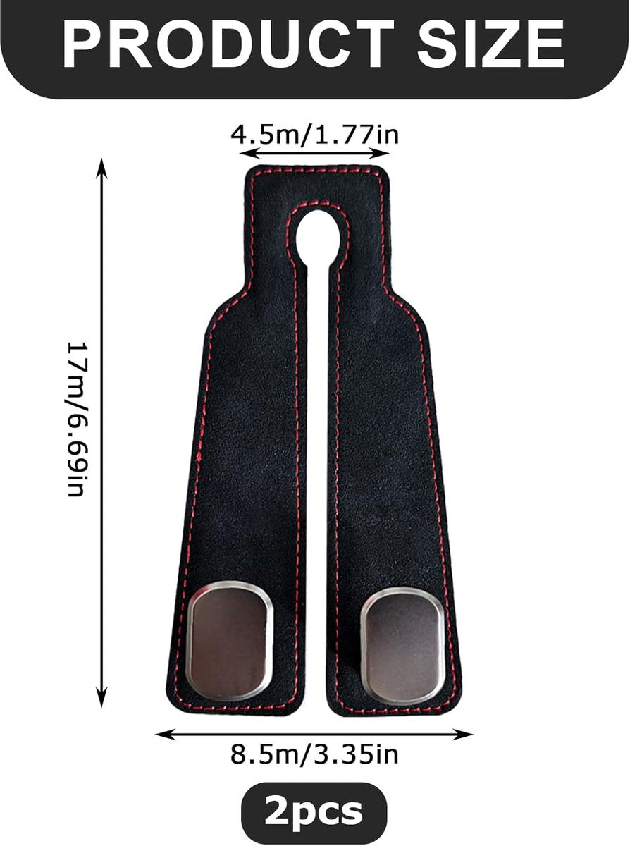 pieces - 17*4.5*8.5 cm - car headrest hooks - multifunctional leather car seat organizer - hook for the car backrest - car interior accessories - for bags, wallets, umbrellas - black