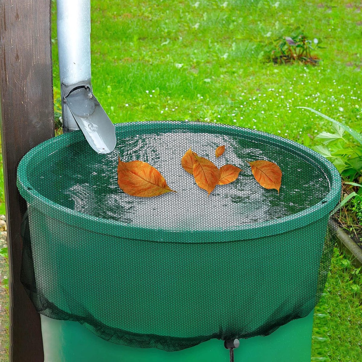 3 pieces - rain barrel cover - Rain barrel net - Protective cover for tank harvesting tools - With drawstring - Universal lid - Keeps dirt out of the rain barrel - for garden and camping, anti-rotation, anti-mosquito - 37.4 inches - Black